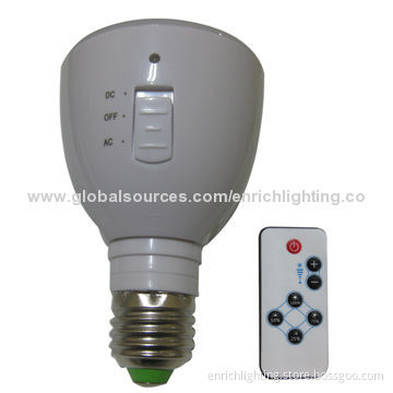 E27/B22 Rechargeable LED Bulb with Remote Controller, 85 to 265V AC VoltageNew